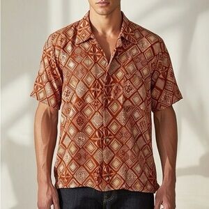 Tori Richard Men’s Hawaiian Floral Button Down Short Sleeve Medium